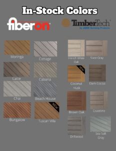 Available colors from FiberOn and TimberTech